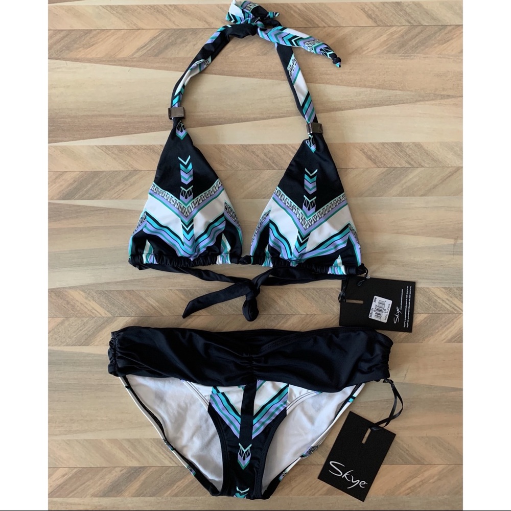 Skye Swimwear Geometric Print 2-Pc Bikini L NWT